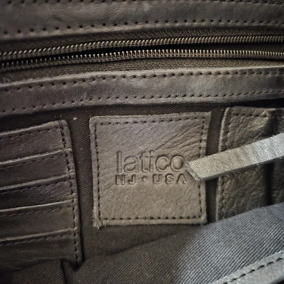 Latico Black Leather Laptop Bag - Picture 2 of 2